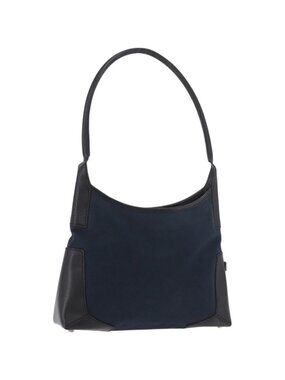 Salvatore Ferragamo Shoulder Bag Canvas Navy